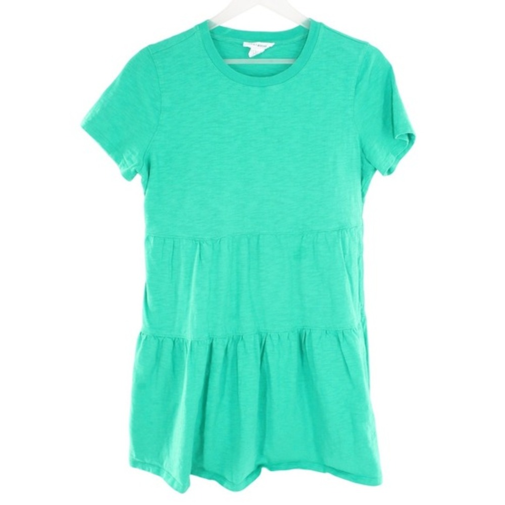 Lucky Brand‎ Tiered Babydoll Tunic Top Short Sleeve Green Medium